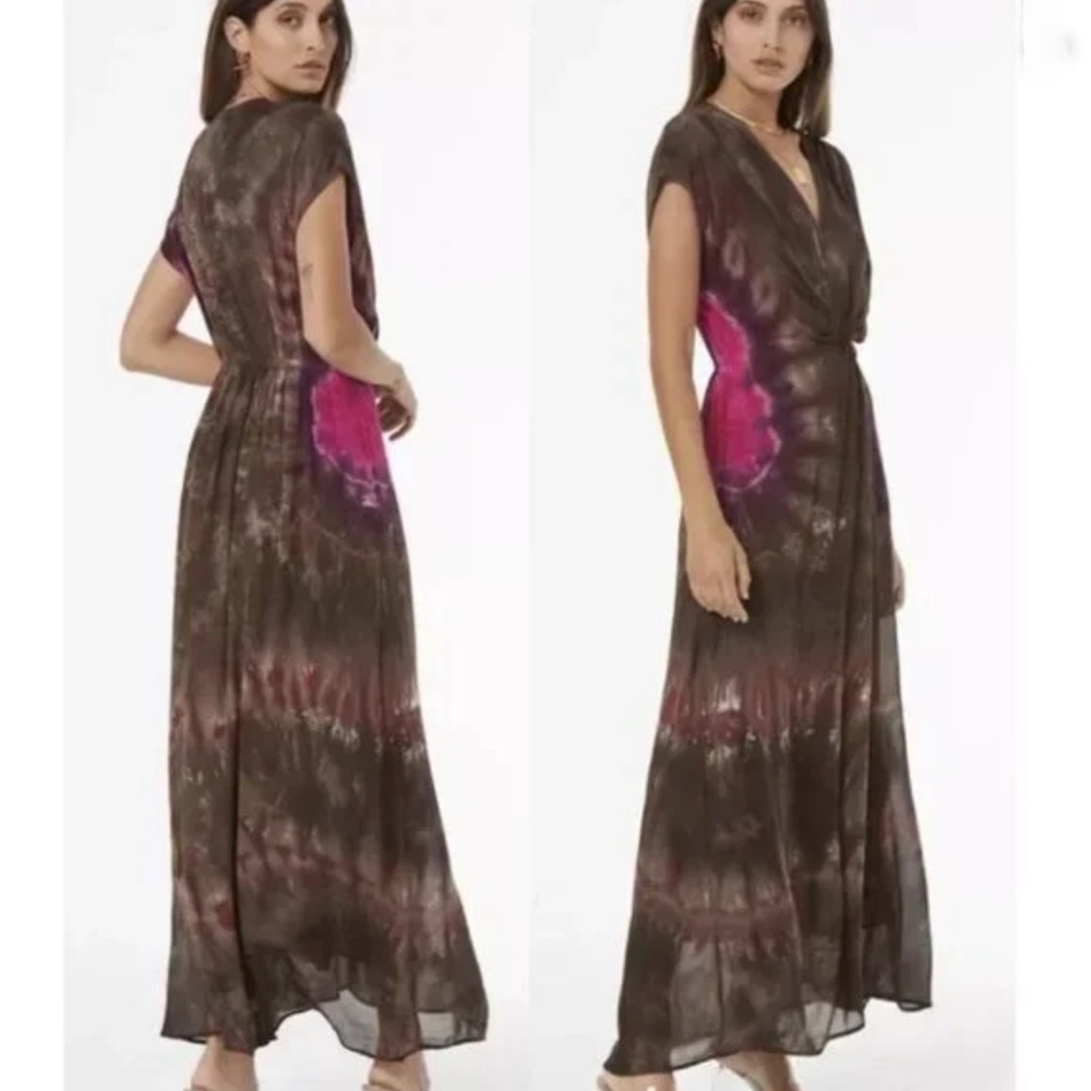 NWOT Young Fabulous & Broke Helena Boho Tie-Dye Knot Front Maxi Dress Sz SM - Picture 5 of 14